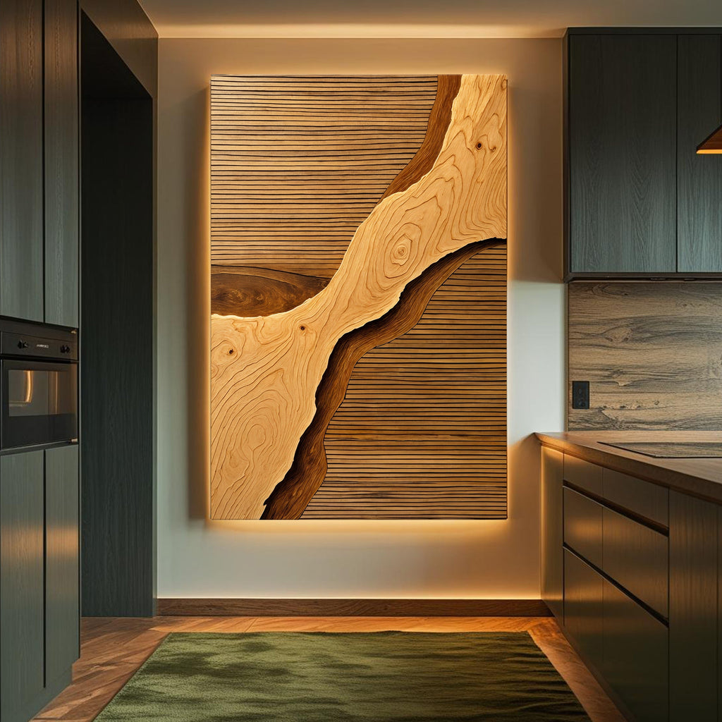 Wandkunst Holzspalt