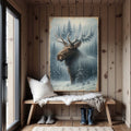 Schneebedeckter Wald Elch Doppelbelichtung Wandkunst