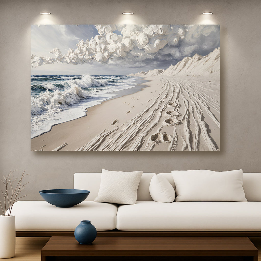 Fußspuren im Sand Wandbild
