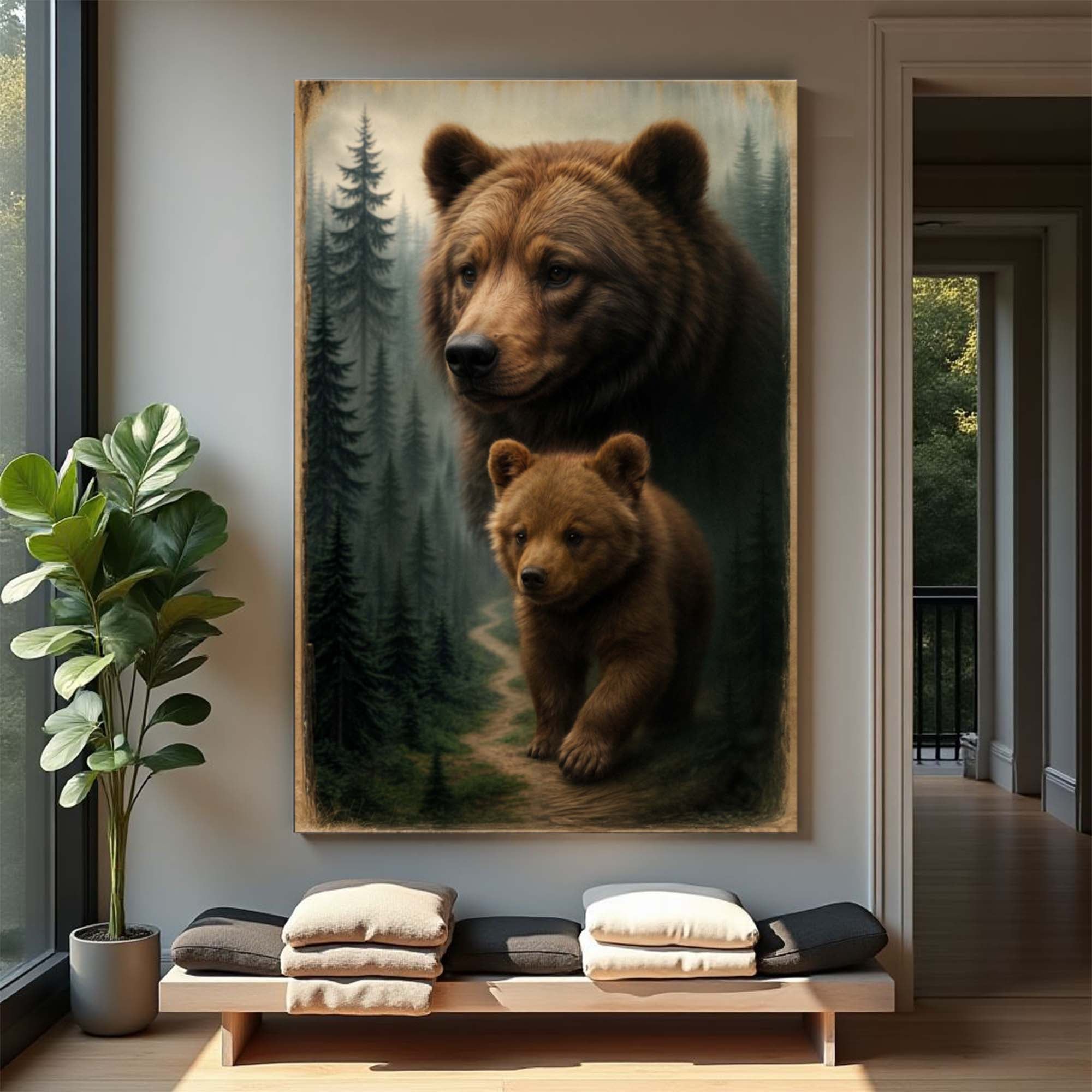 Wandbild "Weg des Wilden Bären und Jungen"