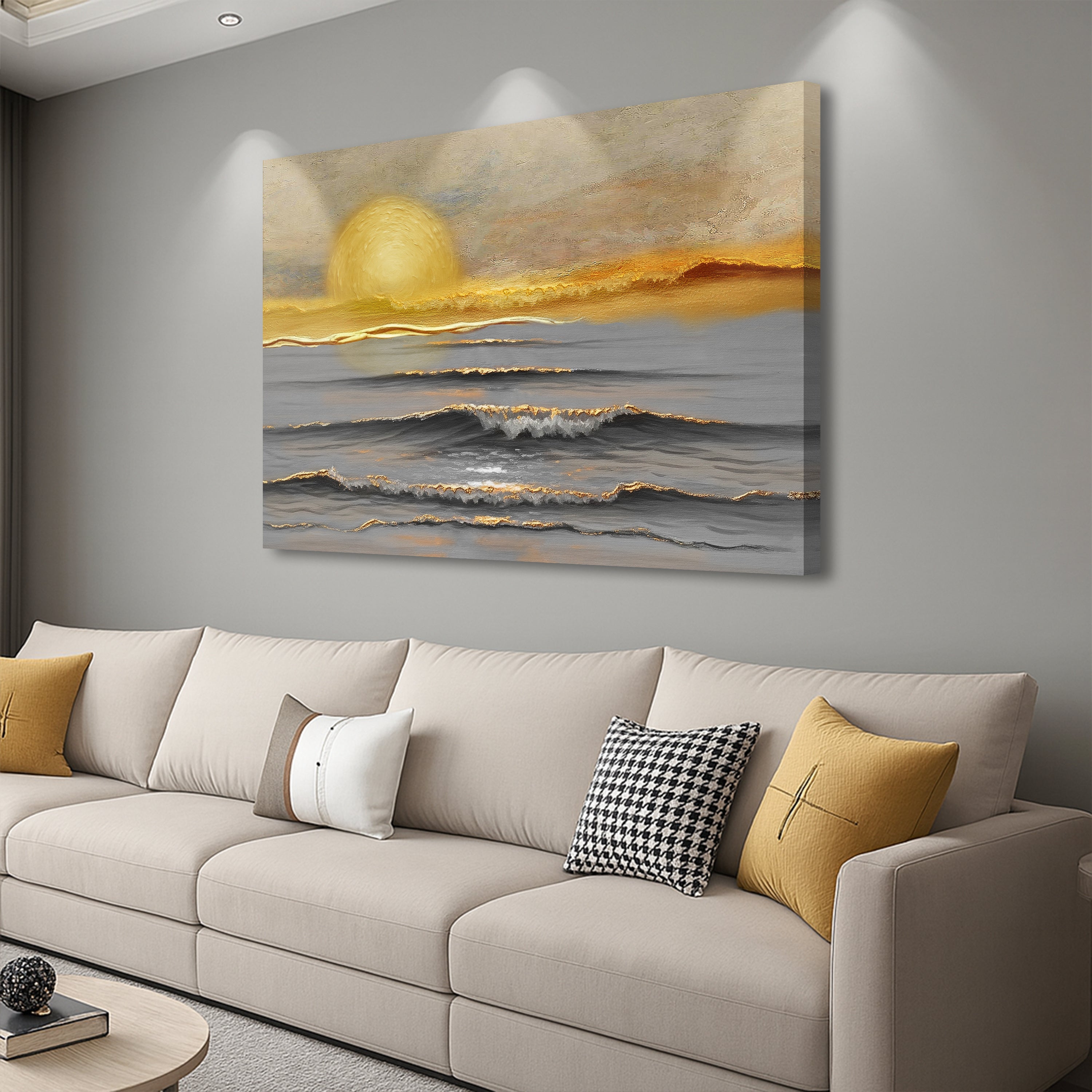 Goldener Horizont Ruhige Wandkunst