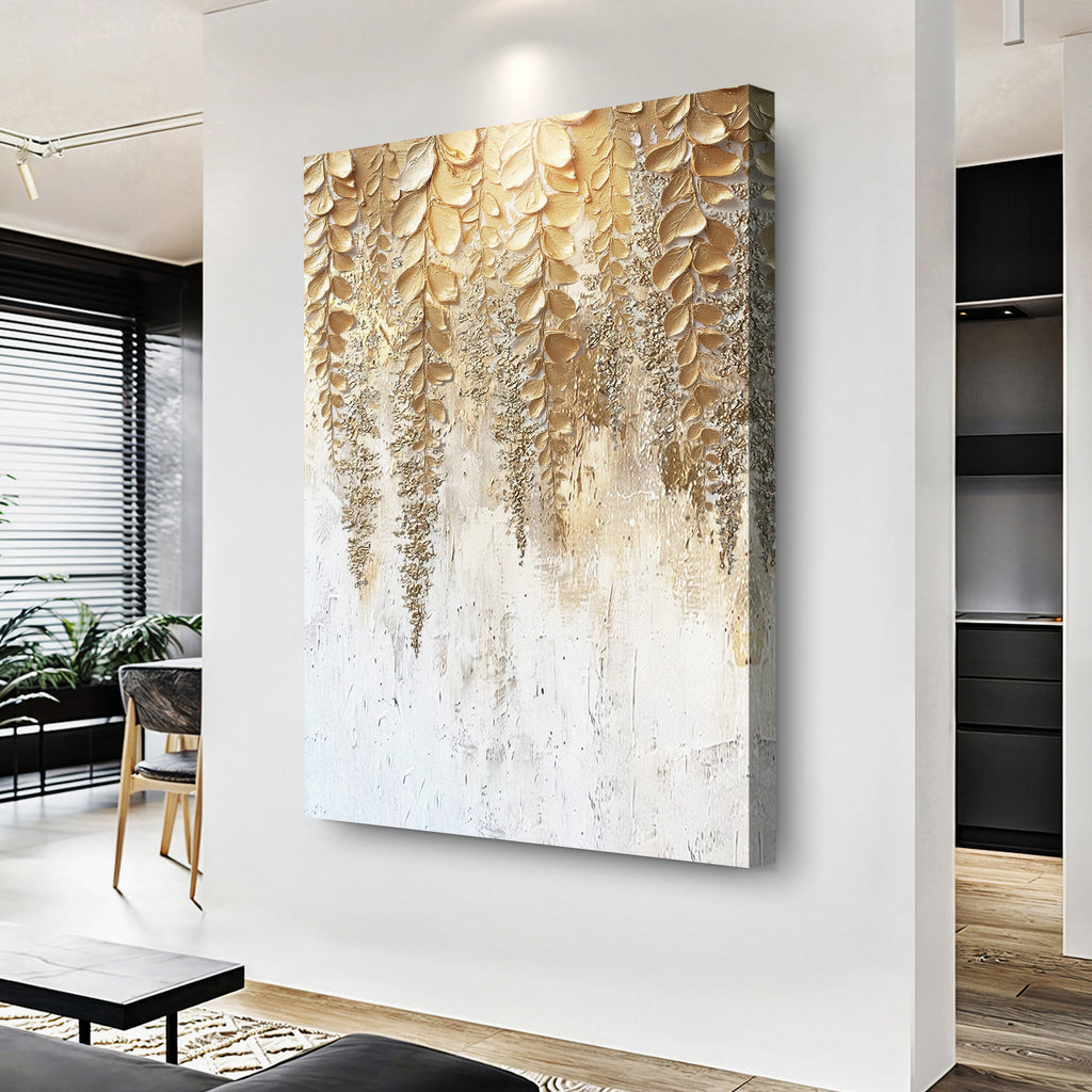 Goldene Wisterien-Wandkunst