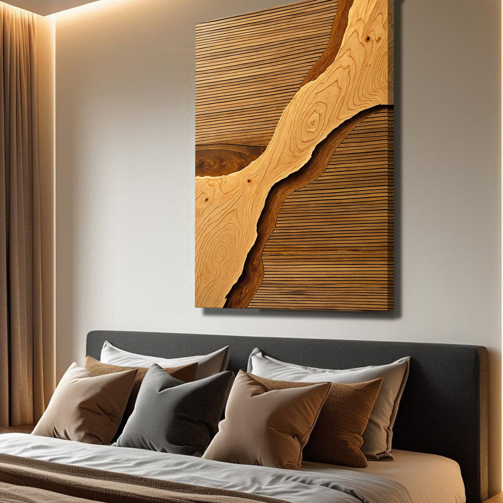Wandkunst Holzspalt