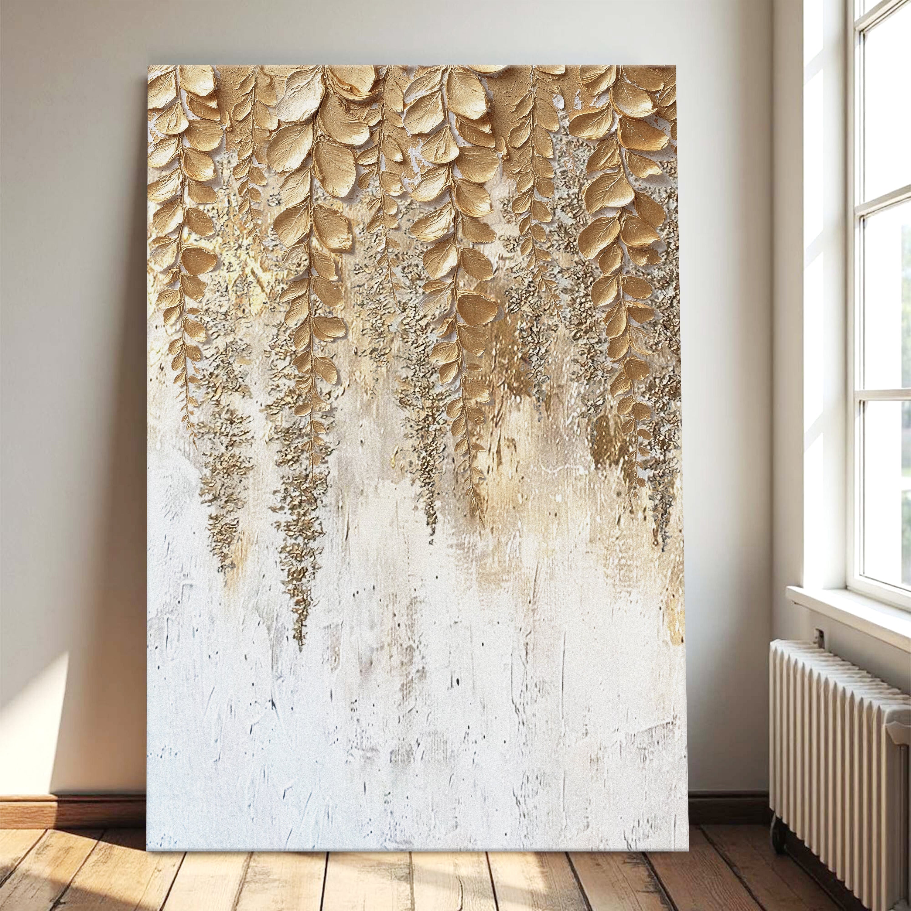 Goldene Wisterien-Wandkunst