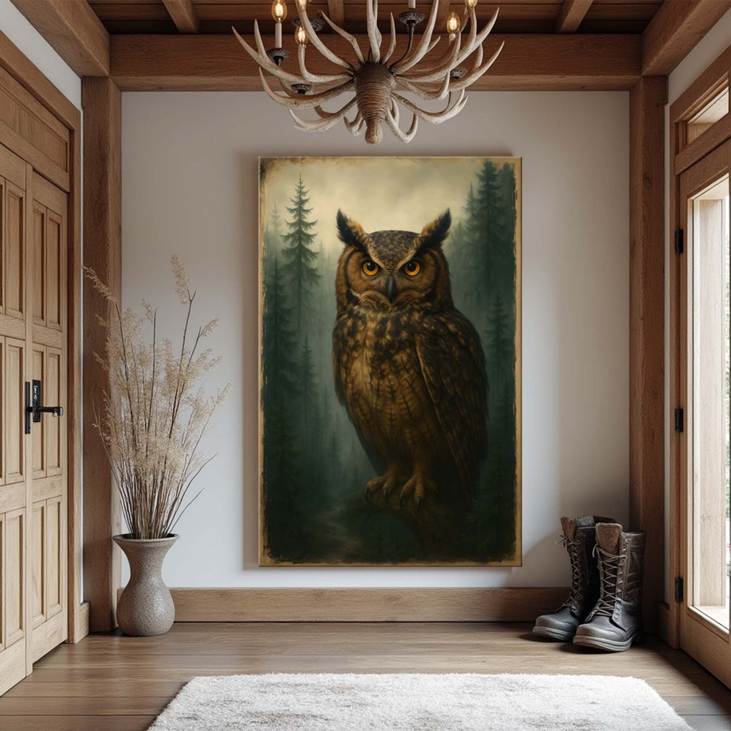 Uhu-Wandkunst „Wächter des Waldes“