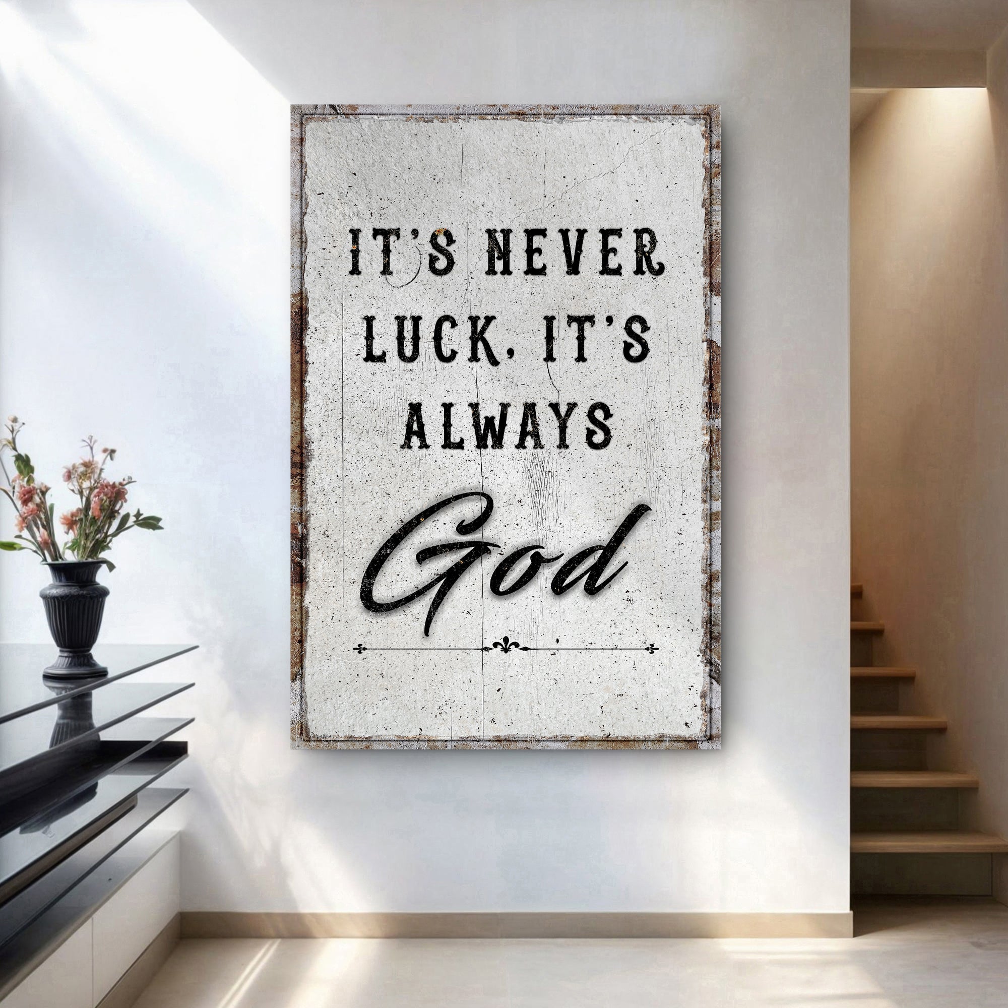 Es ist niemals Glück, es ist immer Gottes Glaube Wandbild