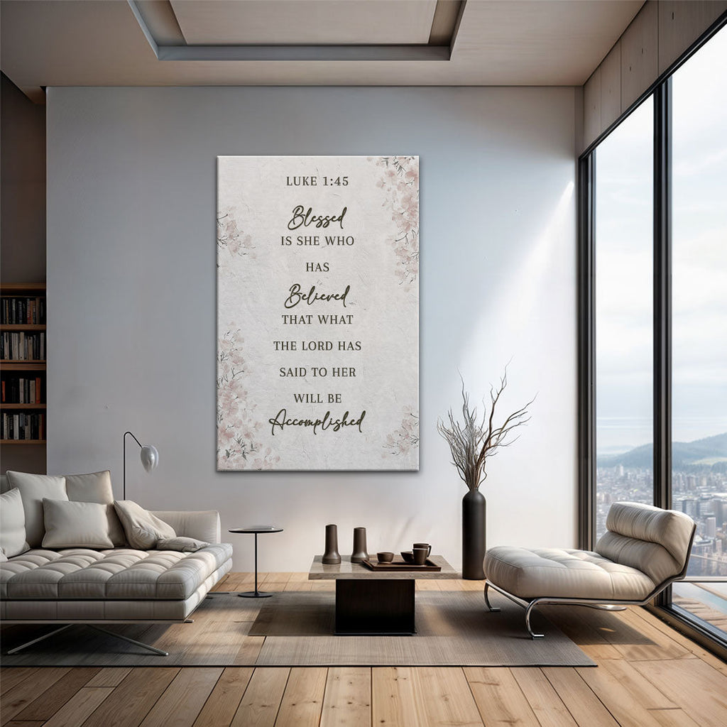Gesegnet ist sie, die geglaubt hat – Lukas 1,45 Wandbild des Glaubens III