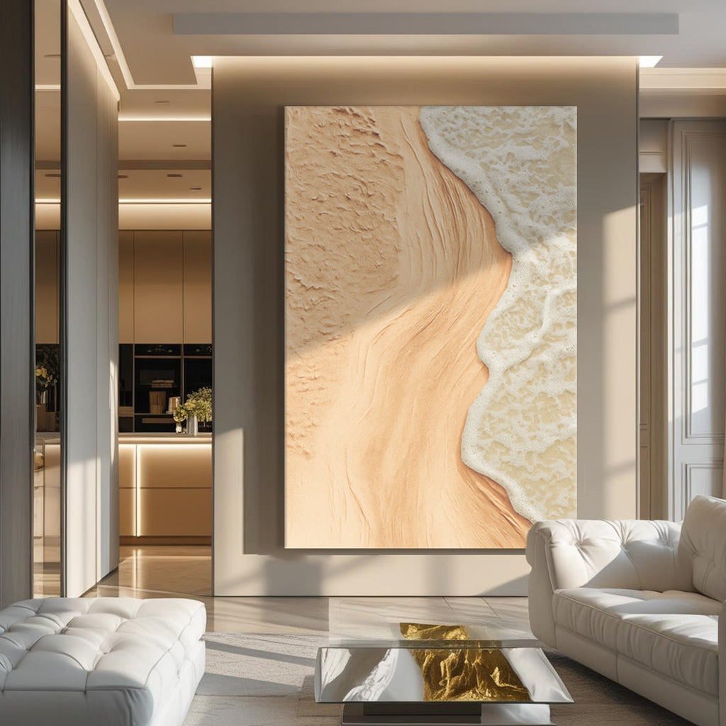 Beige Strand Küsten Wandkunst