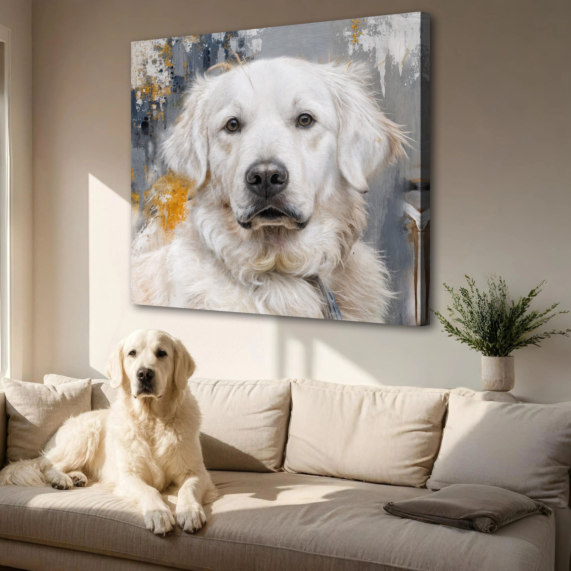 Personalisiertes Haustier-Porträt, abstrakte Wandkunst