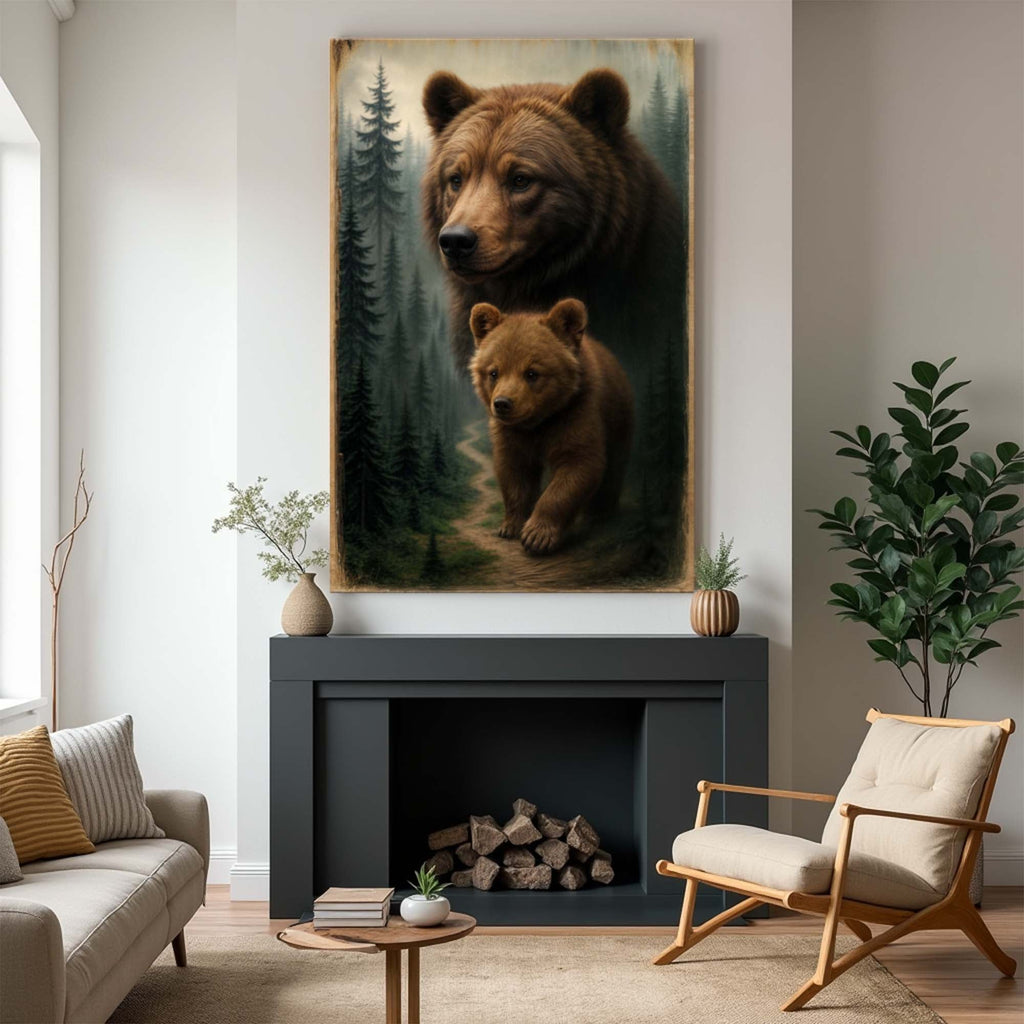 Wandbild "Weg des Wilden Bären und Jungen"