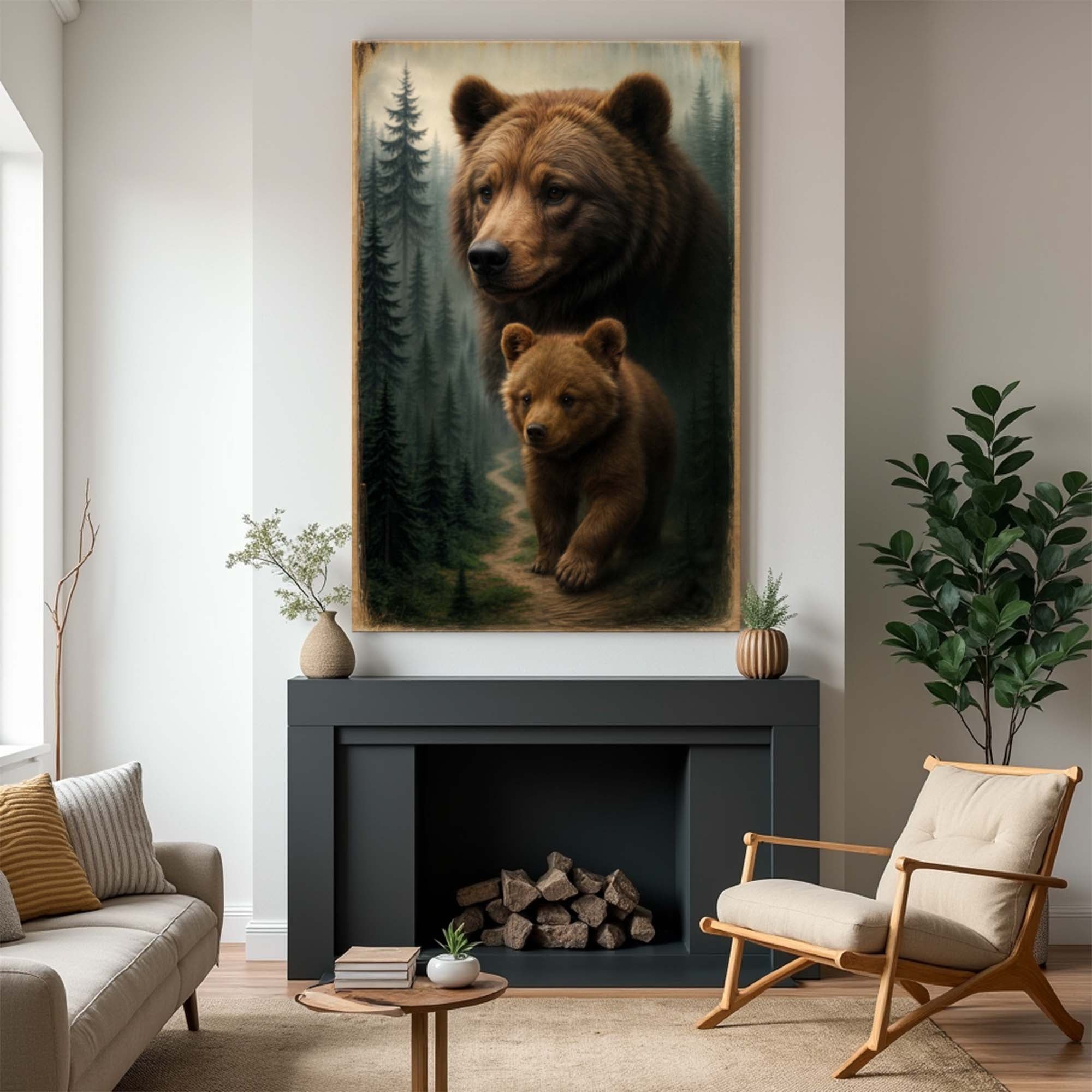 Wandbild "Weg des Wilden Bären und Jungen"