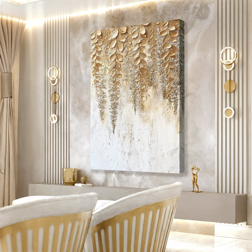 Goldene Wisterien-Wandkunst