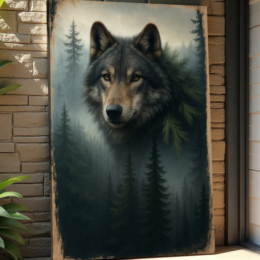 Wolf Doppelbelichtung Wandkunst V