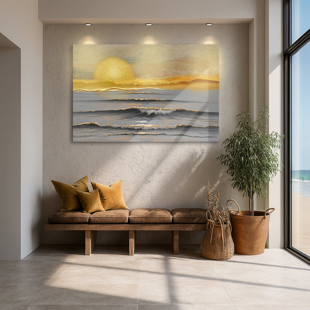 Goldener Horizont Ruhige Wandkunst