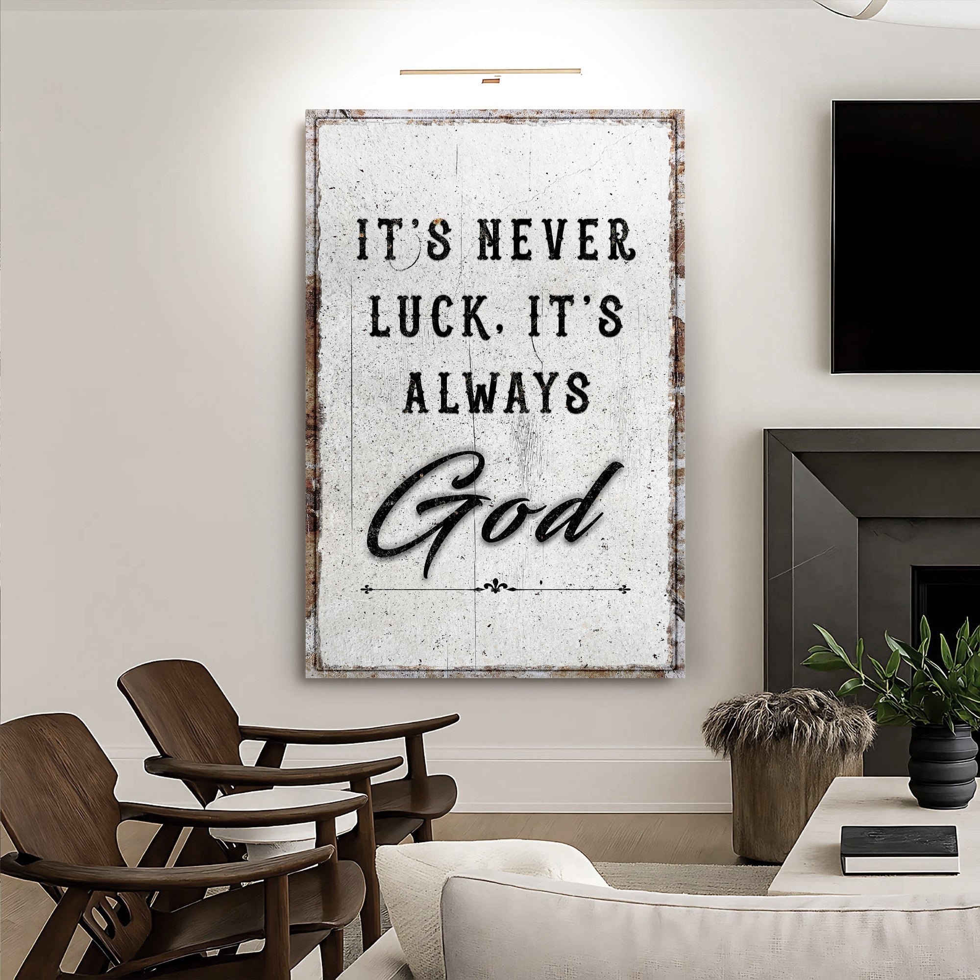 Es ist niemals Glück, es ist immer Gottes Glaube Wandbild