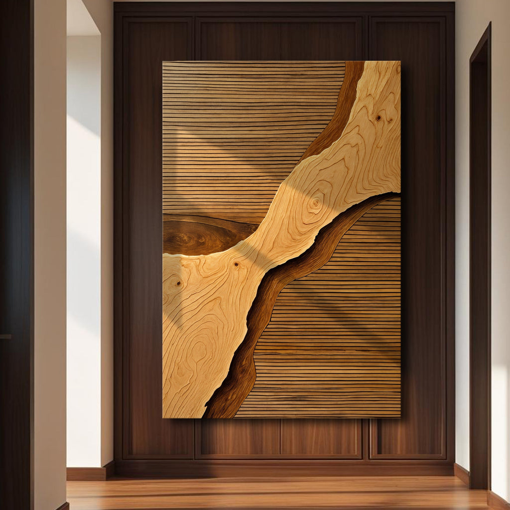 Wandkunst Holzspalt