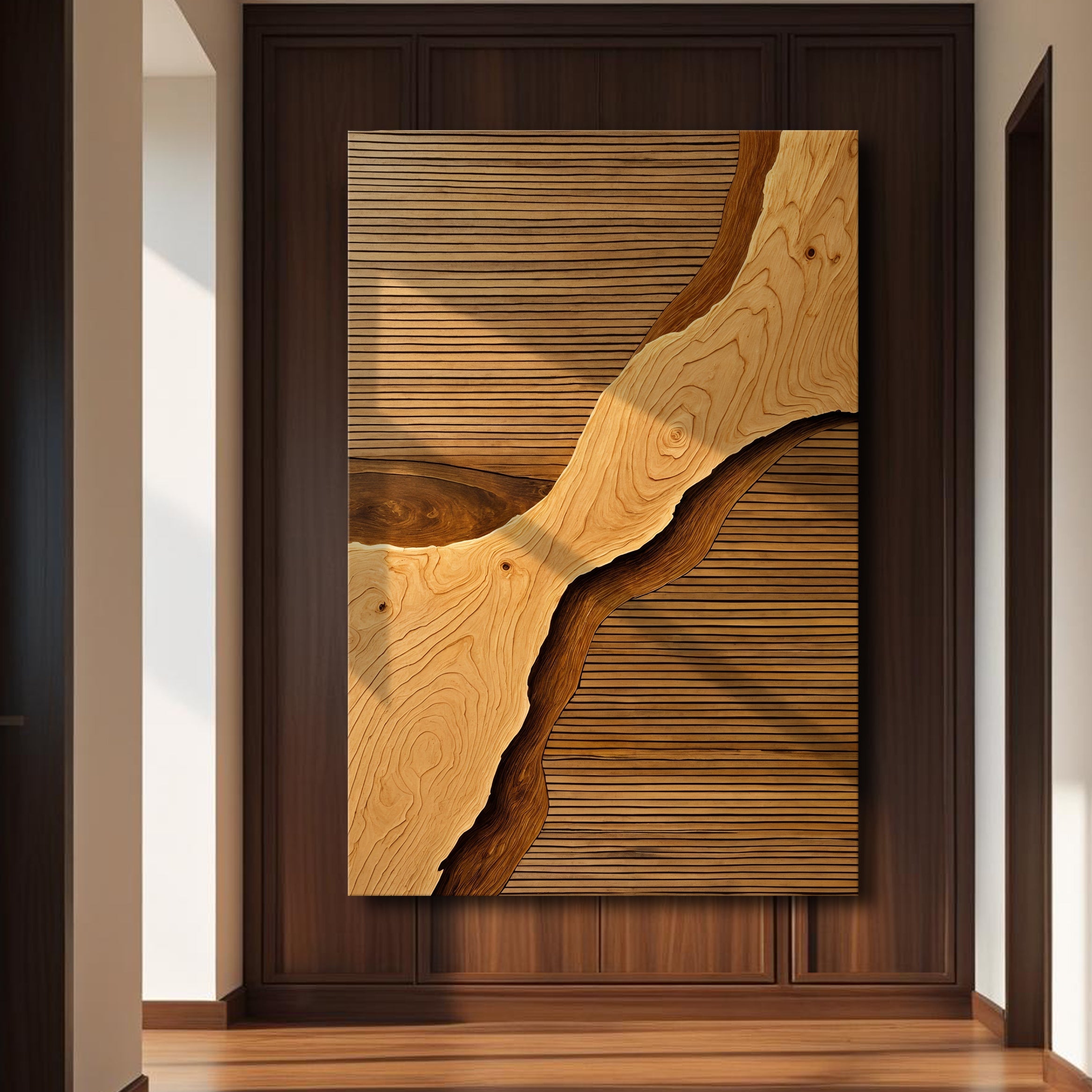 Wandkunst Holzspalt