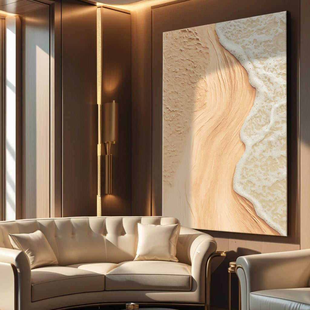 Beige Strand Küsten Wandkunst