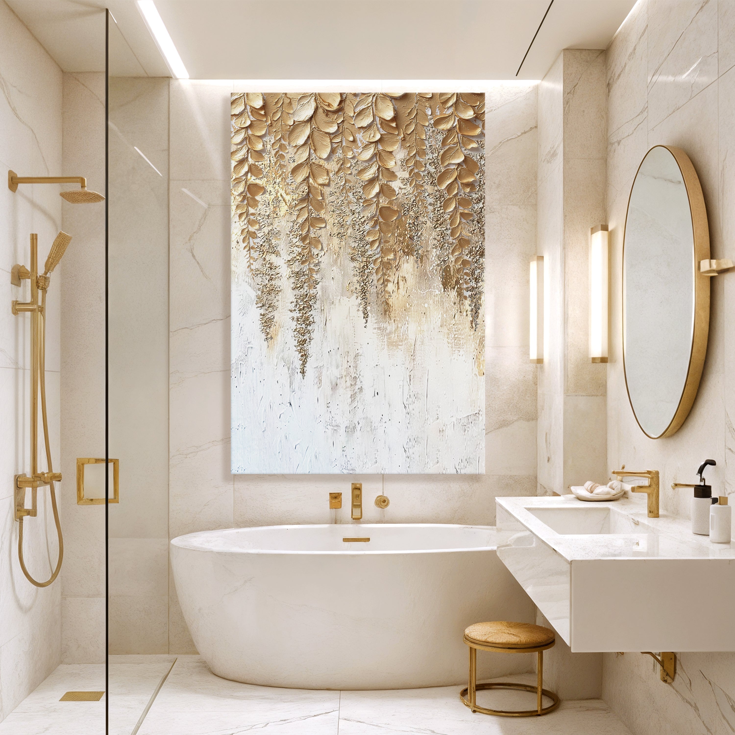 Goldene Wisterien-Wandkunst