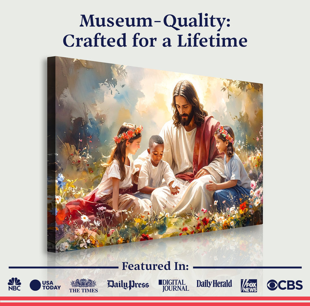 Jesus mit Kindern Glaube Wandbild IX