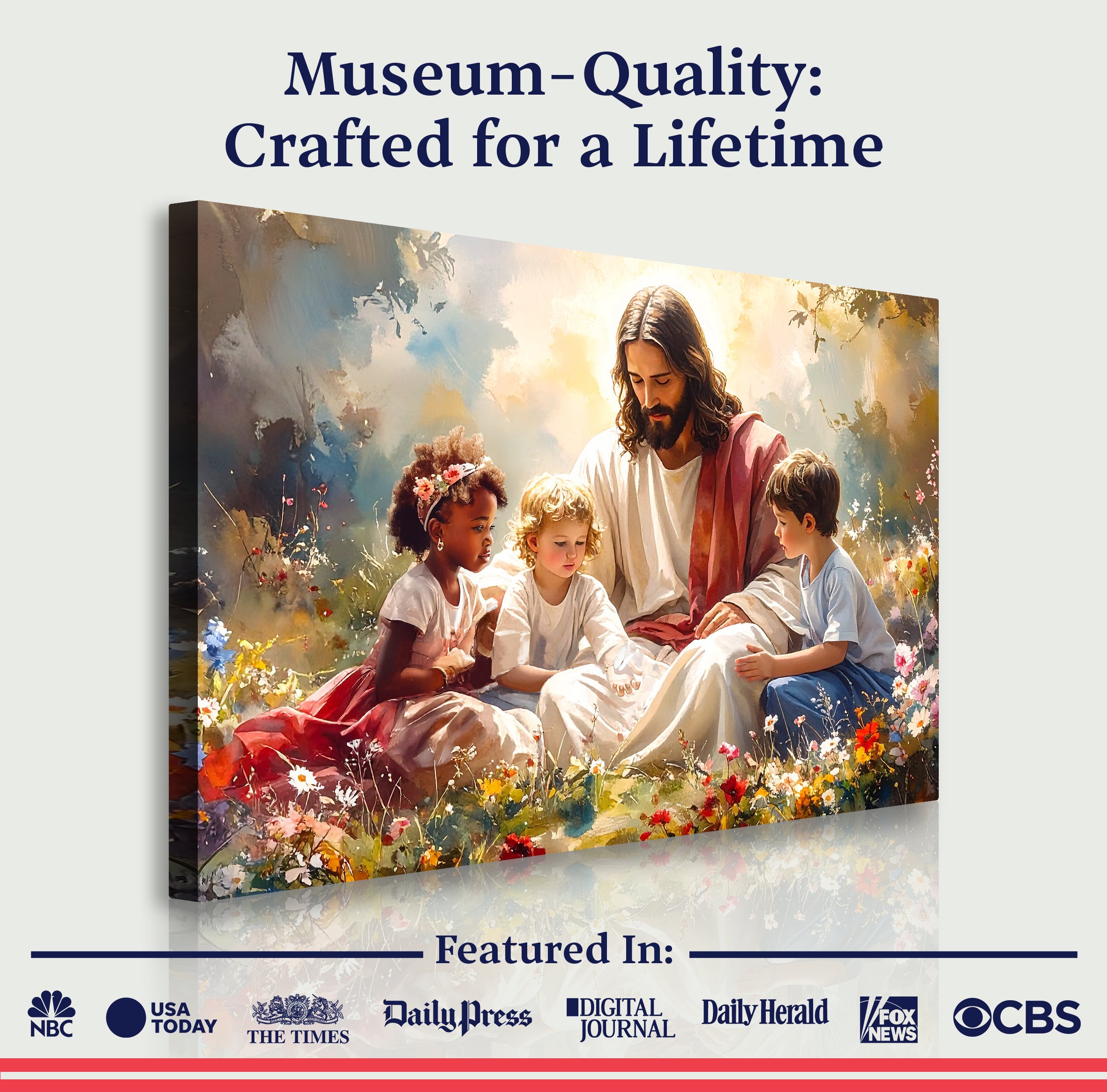 Jesus mit Kindern Glaube Wandkunst VIII