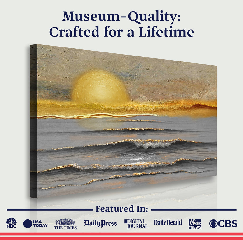 Goldener Horizont Ruhige Wandkunst