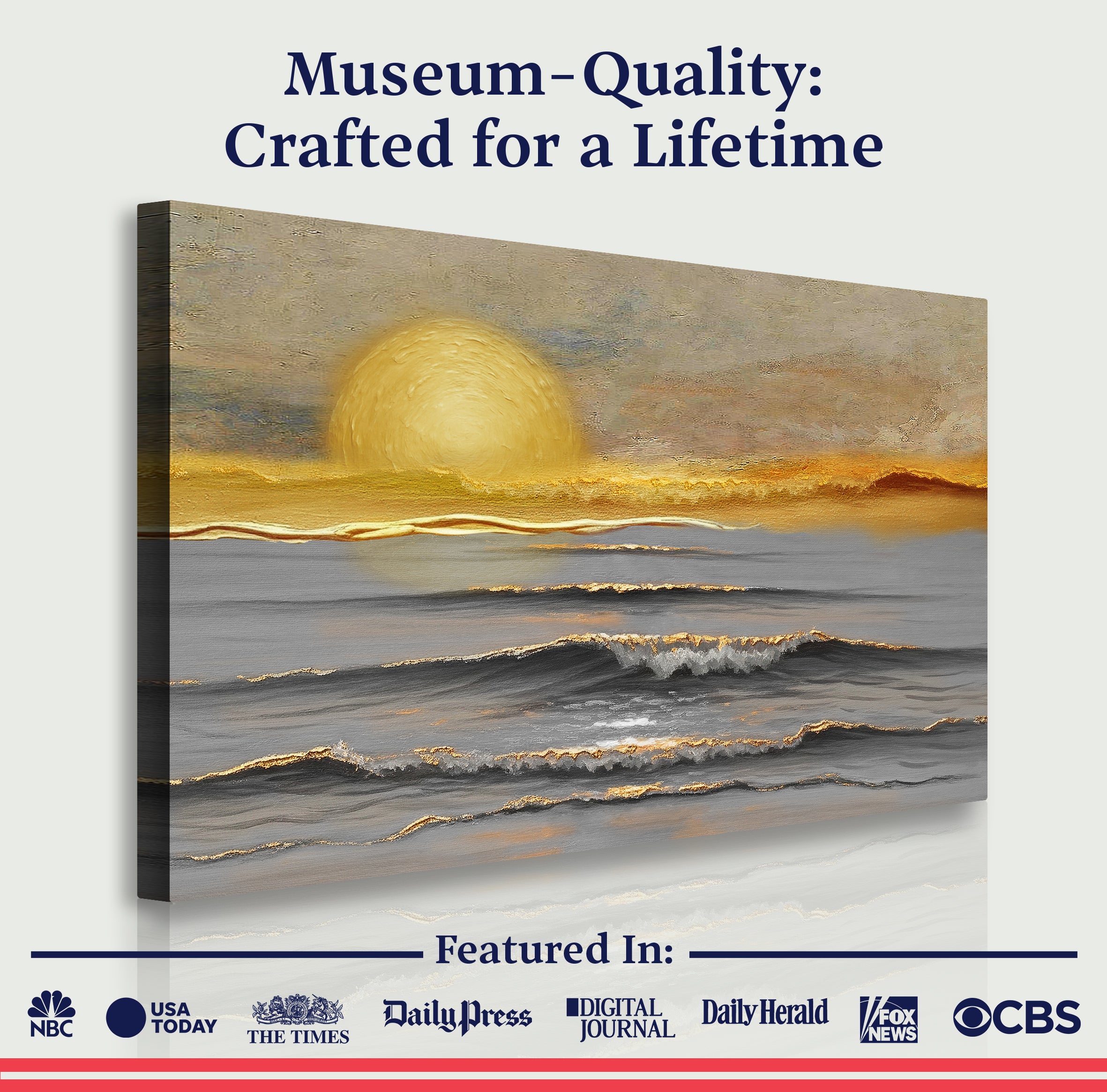 Goldener Horizont Ruhige Wandkunst
