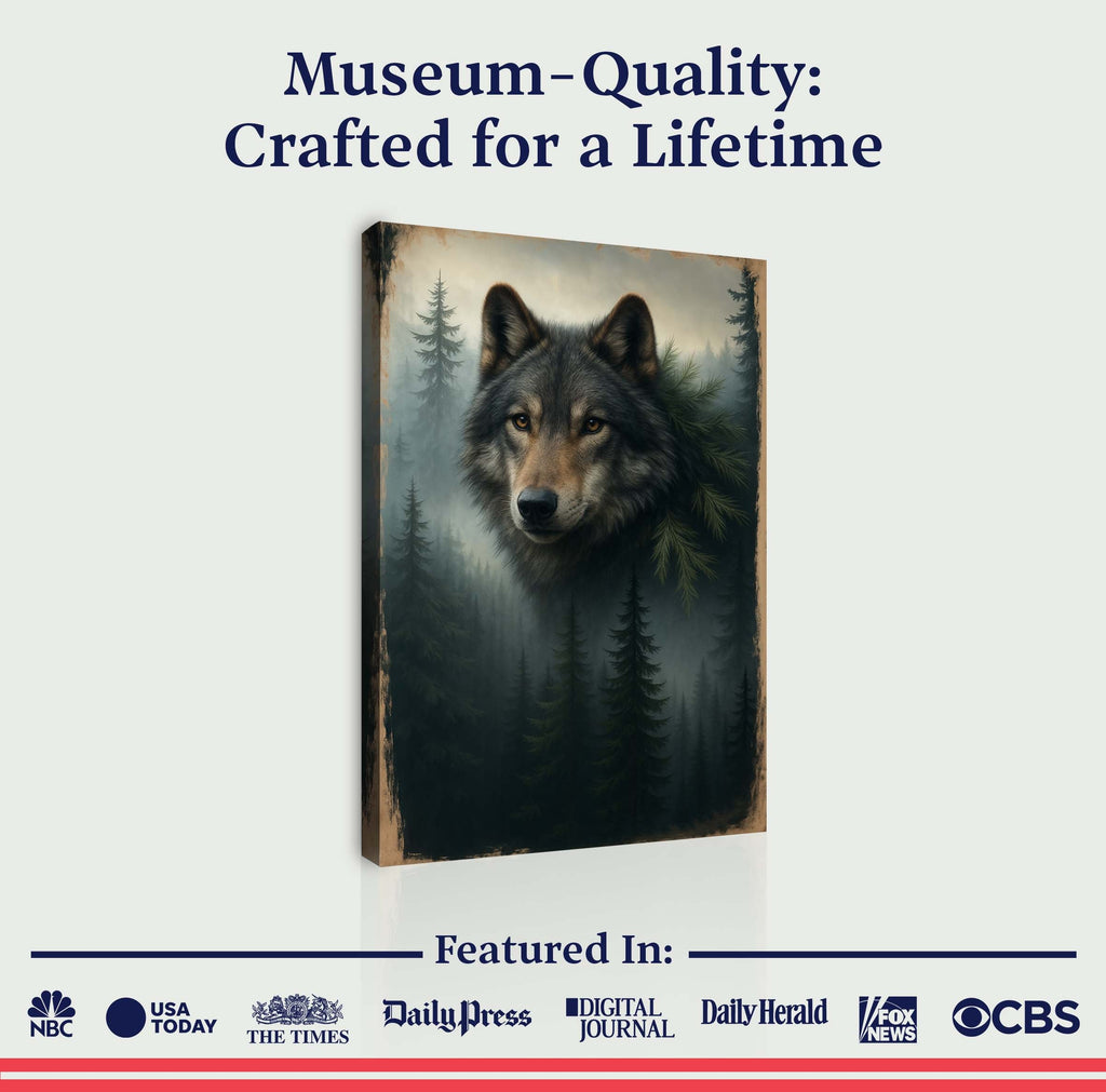 Wolf Doppelbelichtung Wandkunst V