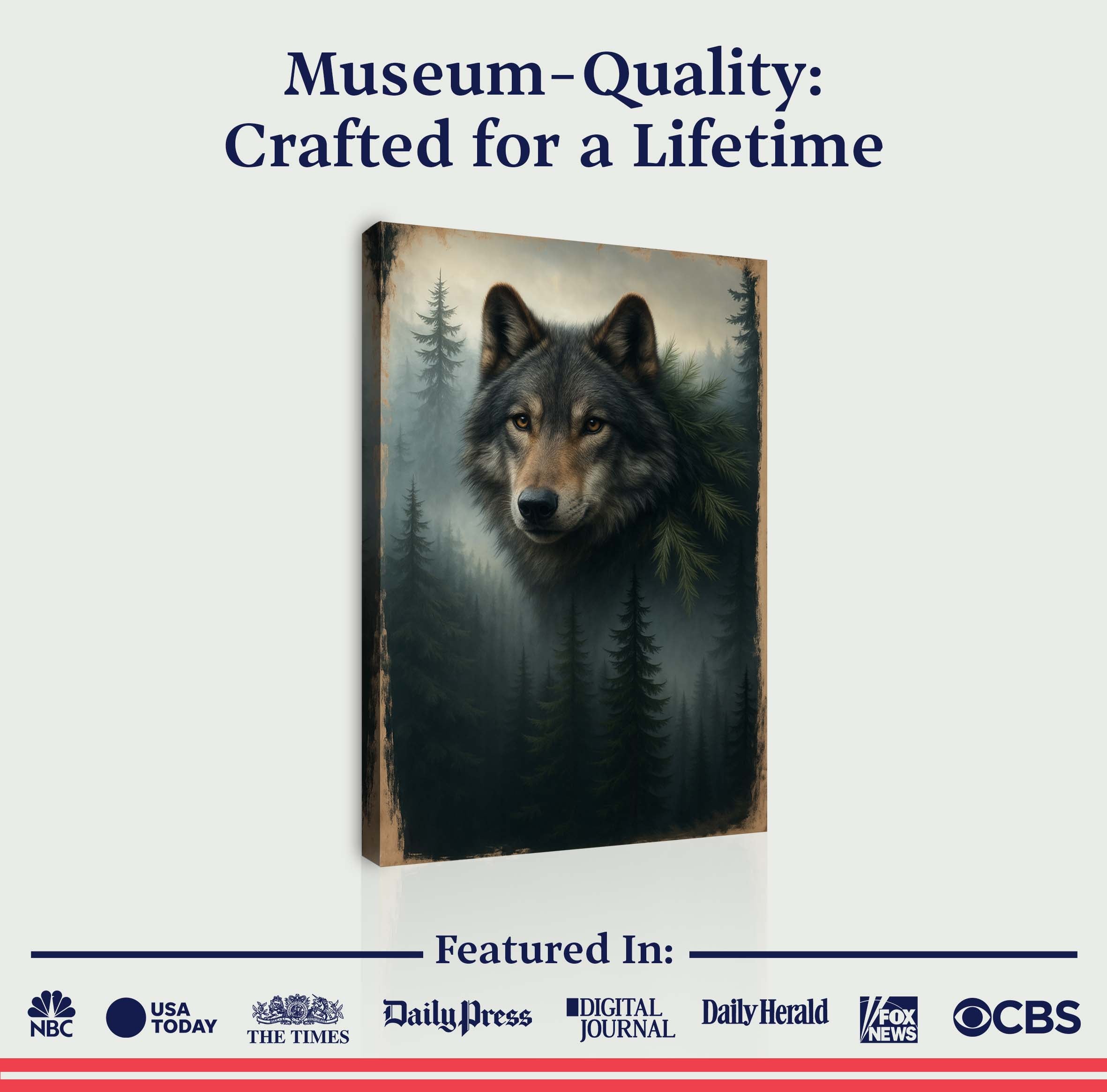 Wolf Doppelbelichtung Wandkunst V