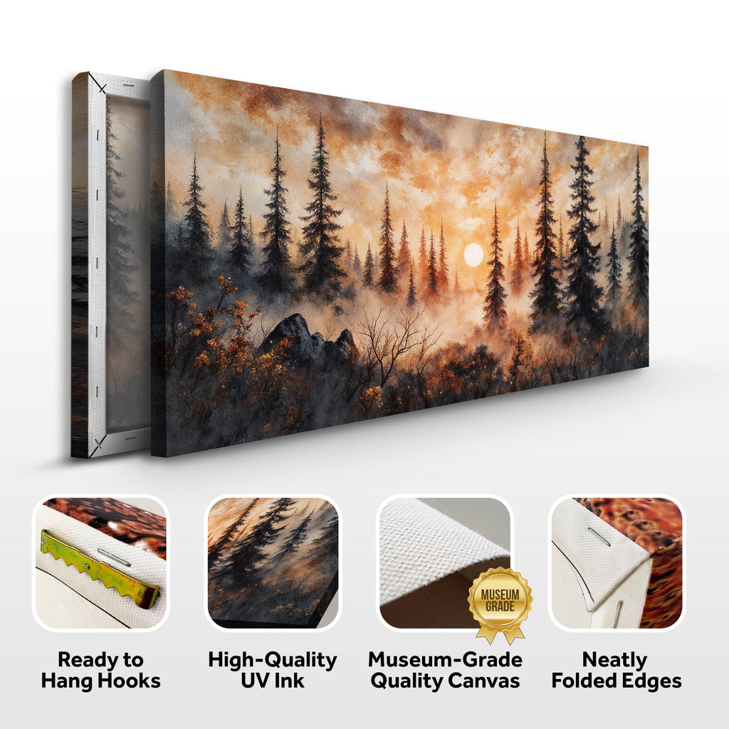 Wandbild „Rustikaler Waldsonnenuntergang“