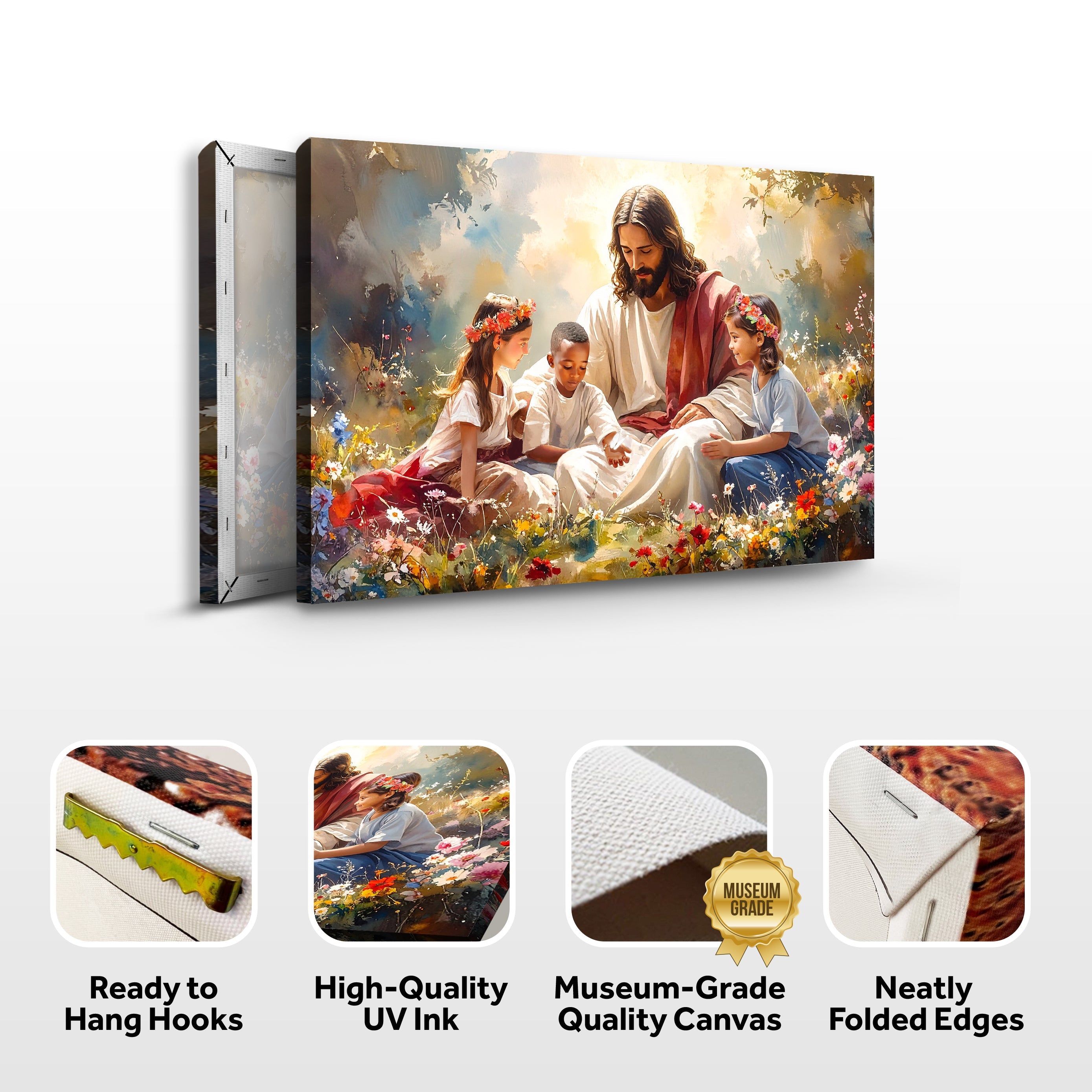 Jesus mit Kindern Glaube Wandbild IX