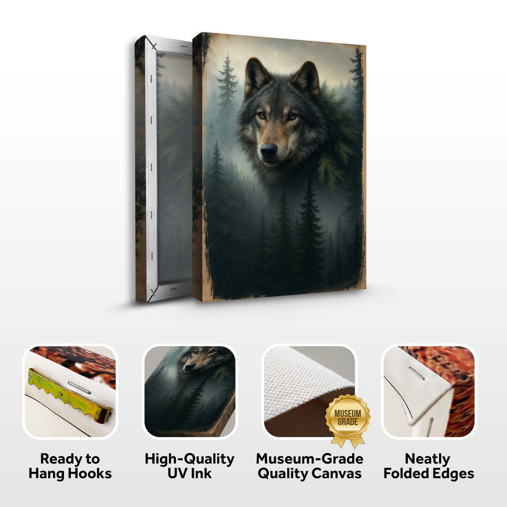 Wolf Doppelbelichtung Wandkunst V